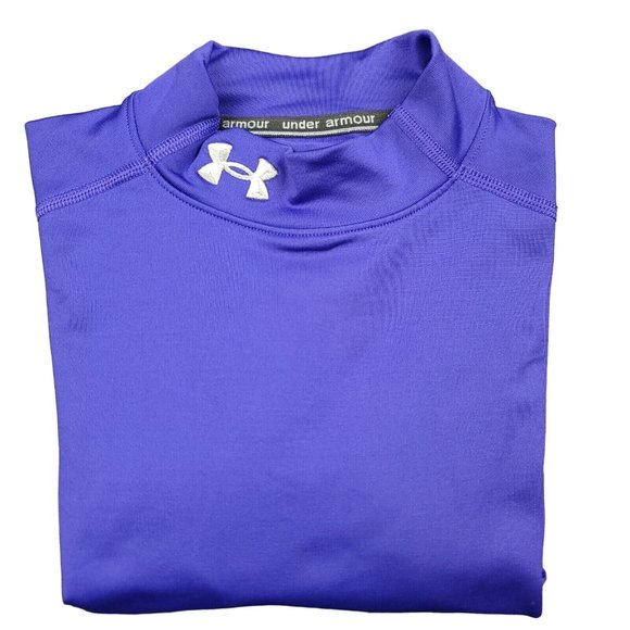 Under Armour Womens S Shirt Fitted ColdGear Mock Neck in‎ Purple - Picture 9 of 13